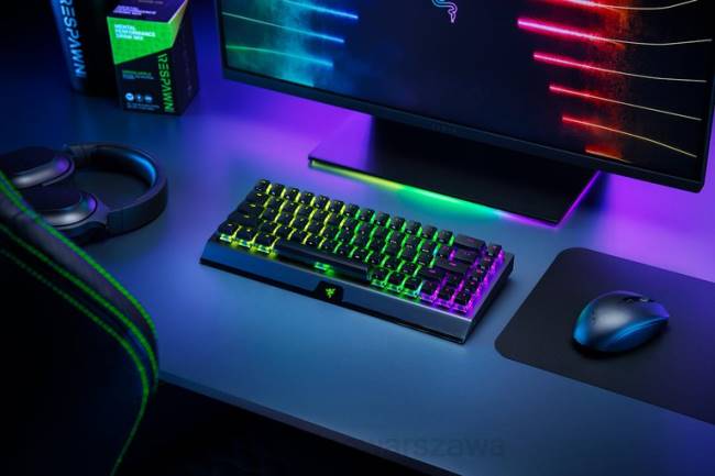 blackwidow v3 mini hyperspeed - edycja phantom - żółty przełącznik - us Razer ZF6464 czarny klawiatura