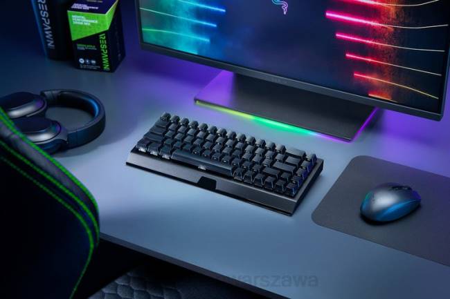 blackwidow v3 mini hyperspeed - edycja phantom - żółty przełącznik - us Razer ZF6464 czarny klawiatura