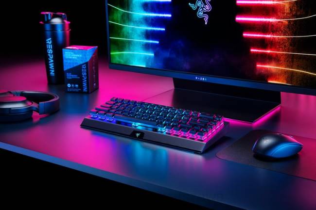 blackwidow v3 mini hyperspeed - edycja phantom - żółty przełącznik - us Razer ZF6464 czarny klawiatura