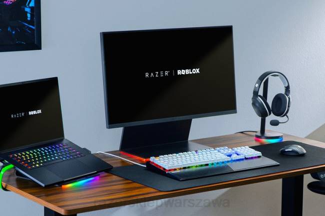 blackwidow v3 - zielony przełącznik - us - edycja roblox Razer ZF6459 biały klawiatura