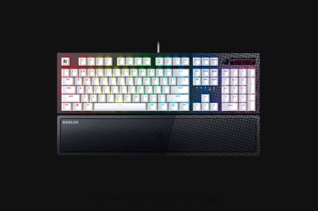 blackwidow v3 - zielony przełącznik - us - edycja roblox Razer ZF6459 biały klawiatura